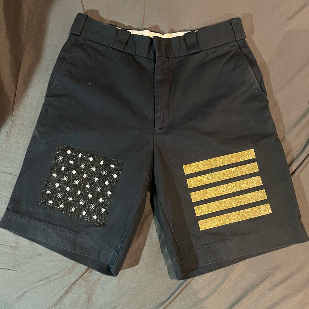 Stylish Black and Gold Men's Shorts